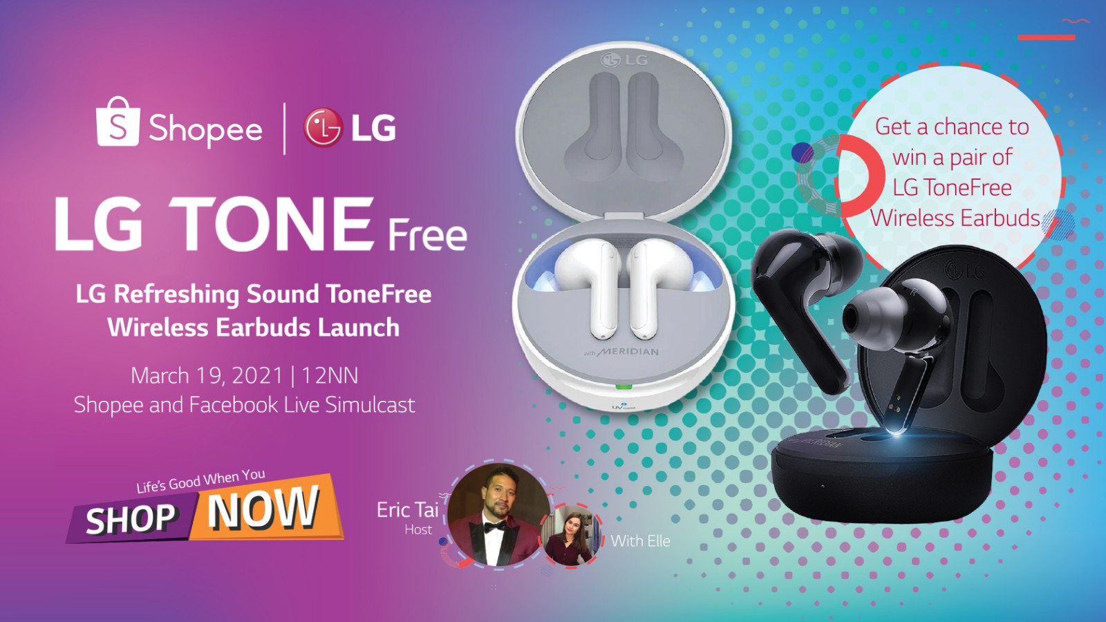 LG ToneFree livestream in LG Shopee flagship store