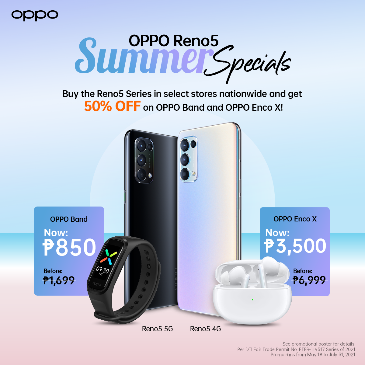 Hotter Deals with OPPO Reno5 Series offering 50% off on OPPO Enco X and OPPO Band