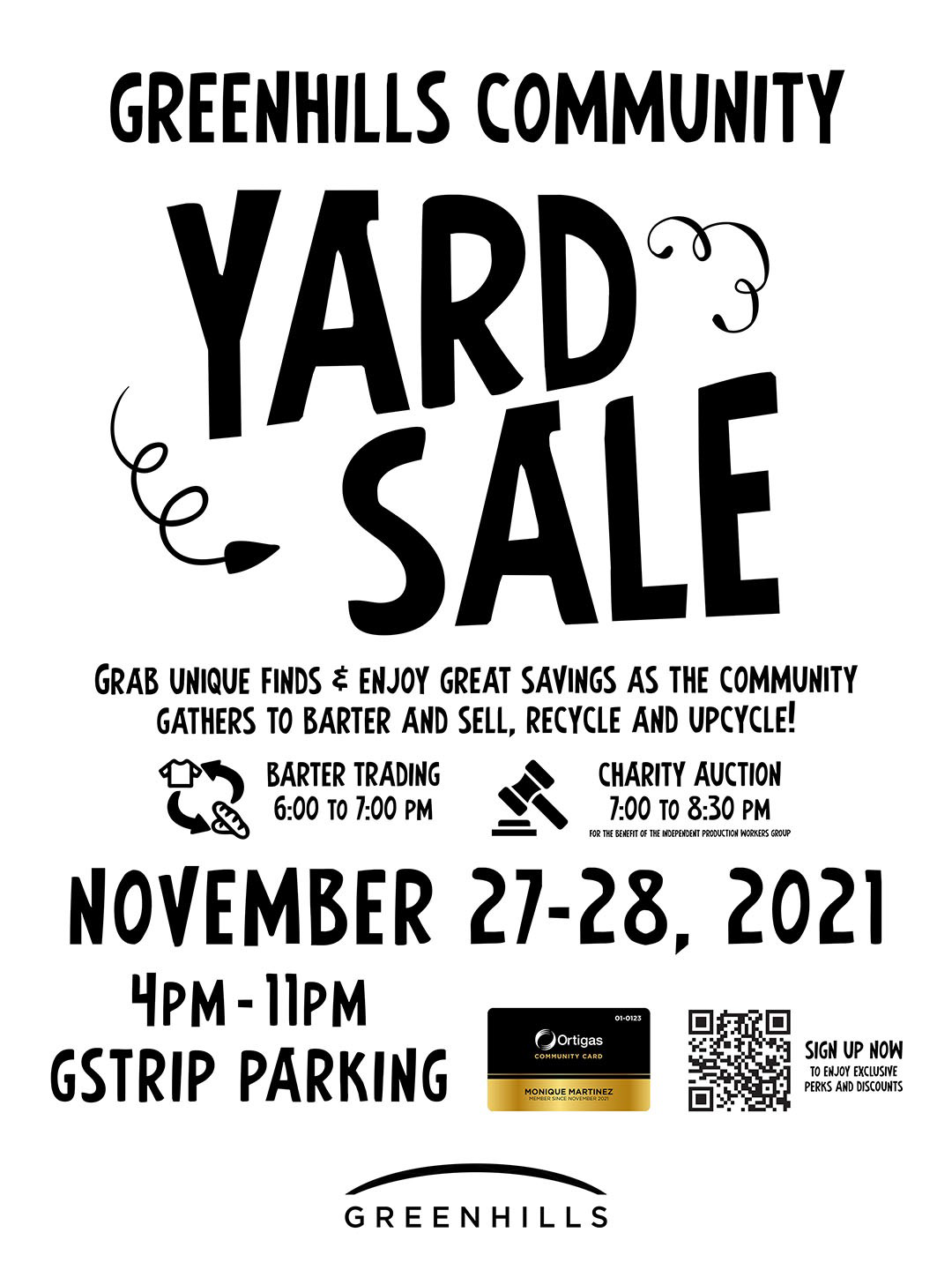 Greenhills Community Yard Sale NOVEMBER 27-28 2021