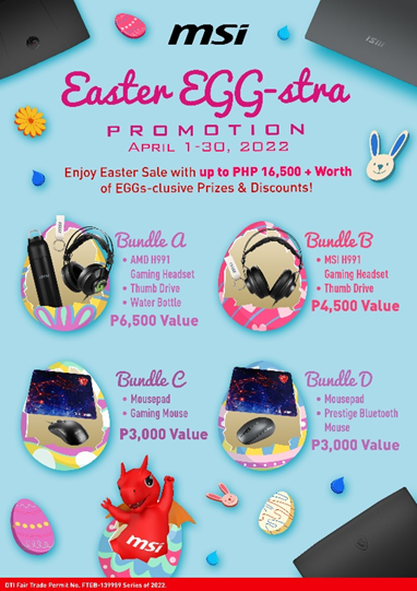 Get Egg-sclusive discounts with MSI’s Easter Sale