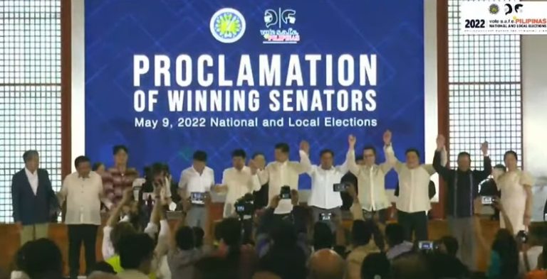 Winning 12 Senators proclaimed by COMELEC