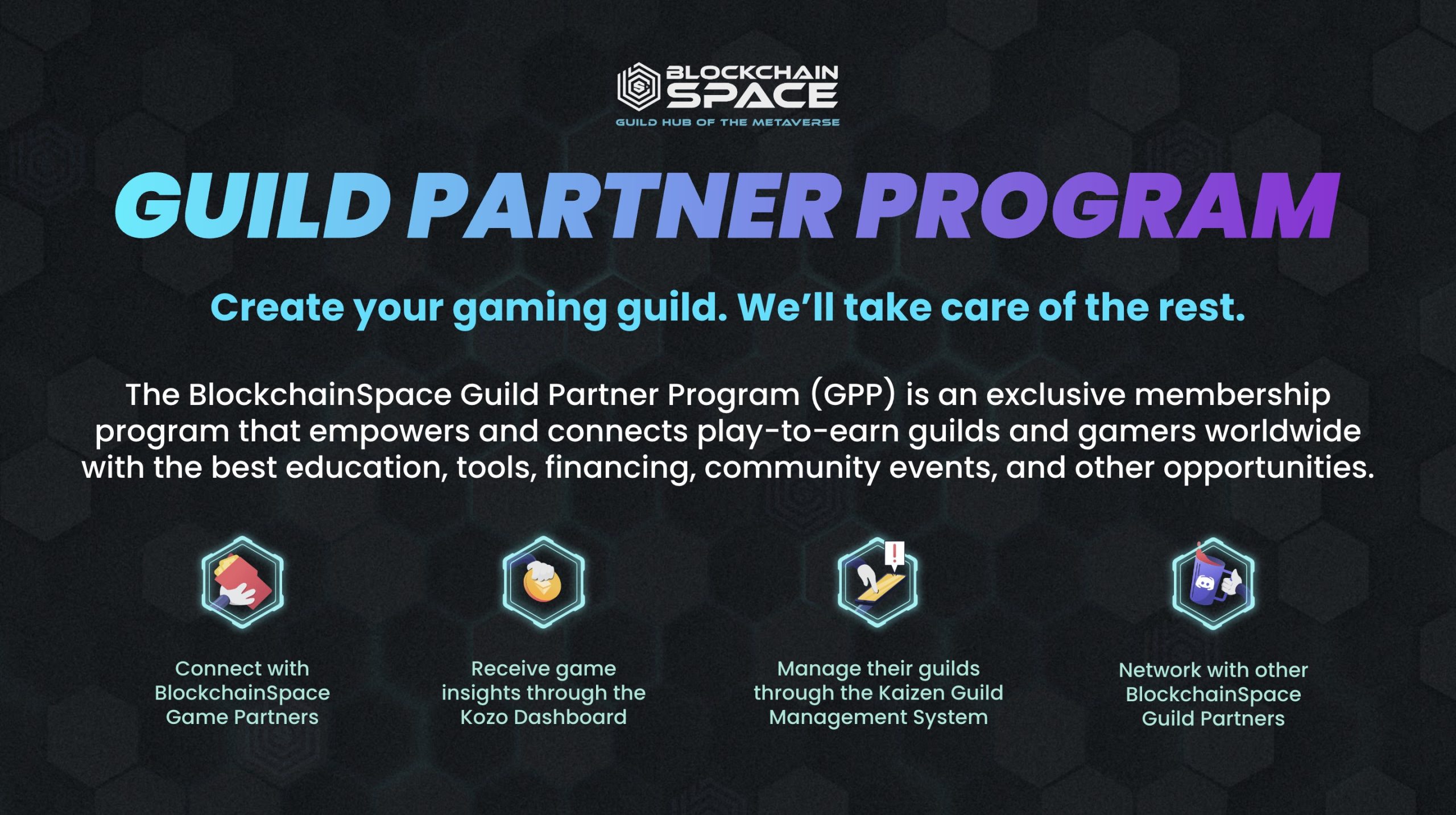 BlockchainSpace offers tools to grow P2E Guilds through the Guild Partner Program