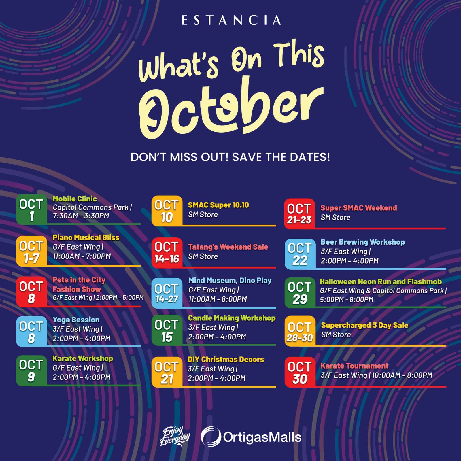 Get ready for these exciting events at Ortigas Malls this October