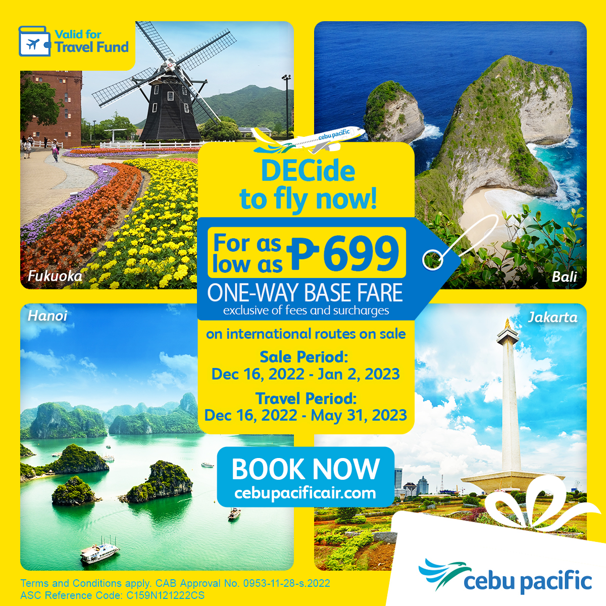 Fly international with Cebu Pacific for as low as P699