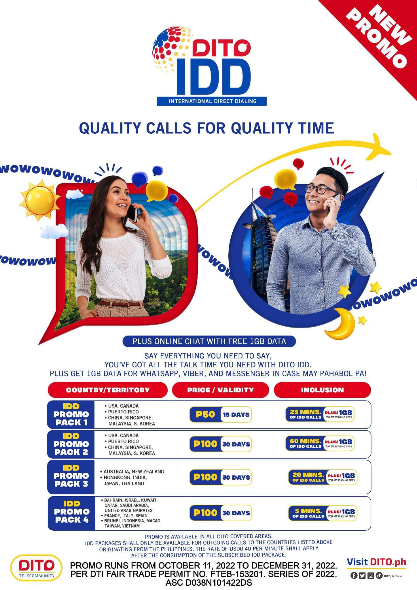 DITO launches affordable international service promo packs to connect Filipinos around the world