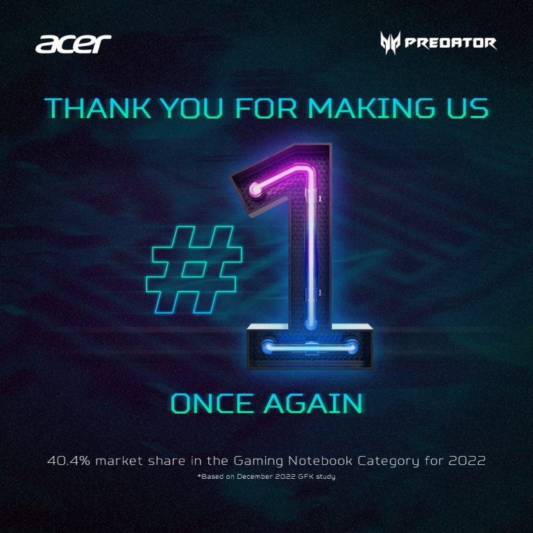 Acer tops 2022 consumer notebook sales in the Philippines for 16 consecutive years, also leads gaming notebook category