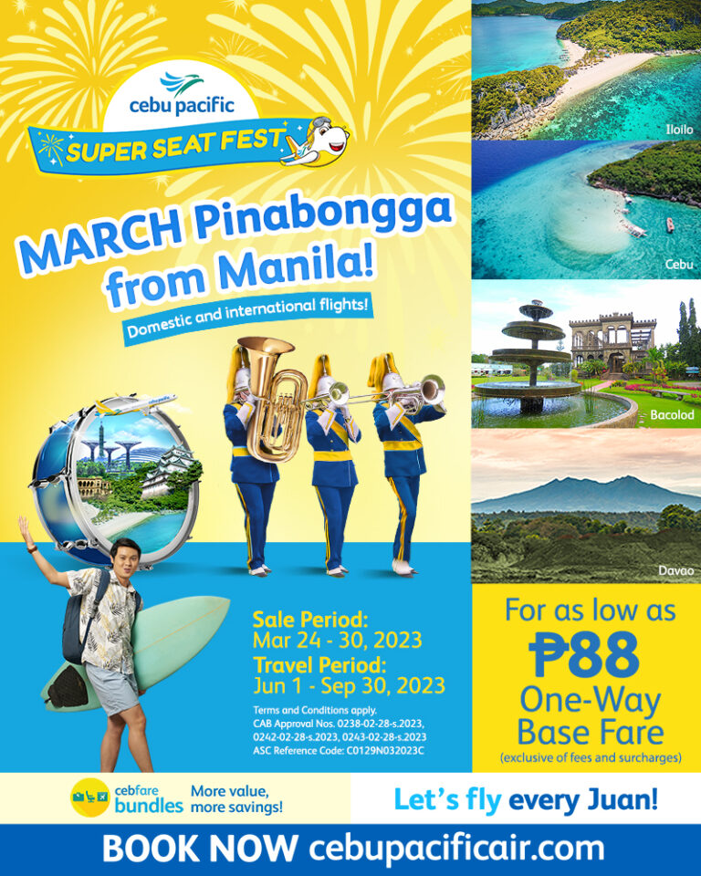 Fly to and from Manila for As Low as PHP 88 with Cebu Pacific’s Special Seat Sale