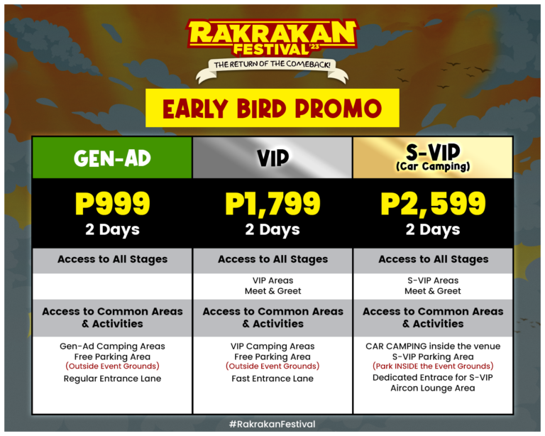 Rakrakan Festival: 2 Days of Peace, Love and Music Early Bird Promo And Band Lineup Reveal 