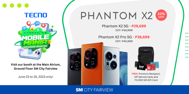 Score TECNO smartphones as low as P1,500 during SM Cyberzone’s Mobile Mania event at SM City Fairview!