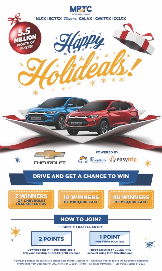 MPTC's 2024 Happy Holideals: Over P5 Million Worth of Prizes Await Lucky Motorists!